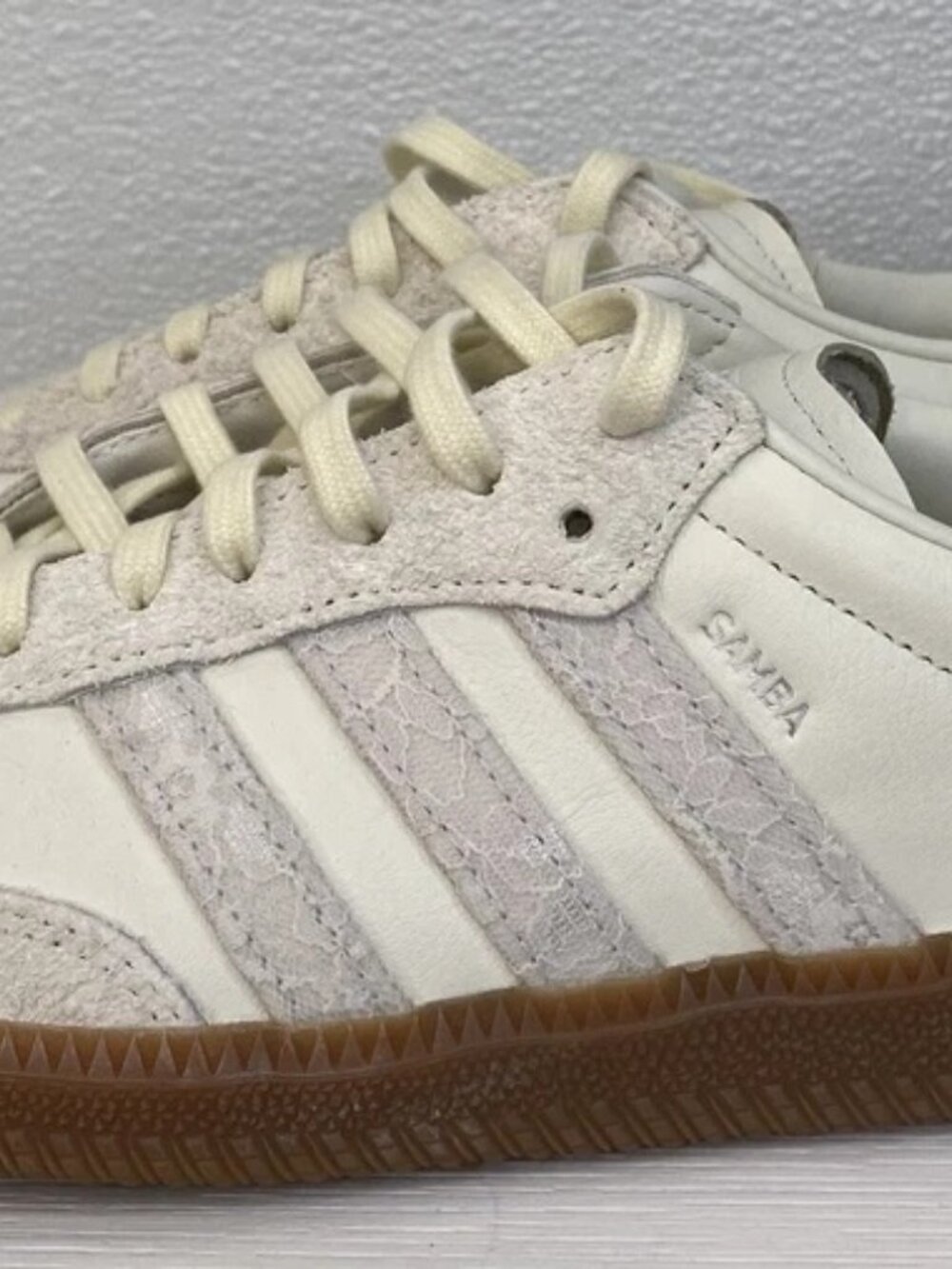 Adidas Samba OG x NAKED Copenhagen Lace Men's Size 10 Off White Suede Sneakers - Picture 13 of 15